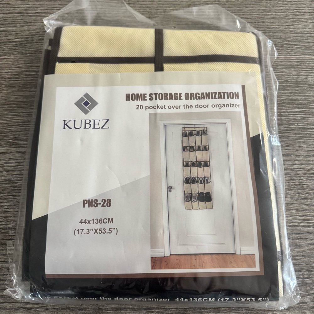 Home Storage 20 Pocket Over The Door Organizer Kubez Beige/brown